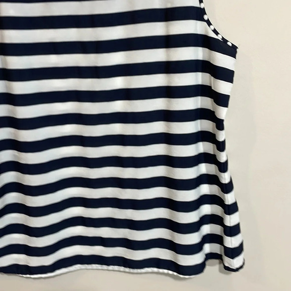Loft Petites Navy and White Polka Dot Stripe Tank LP - Picture 8 of 14